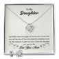 Daughter Love Knot Necklace and Earring Set, From Mom | Custom Heart Desgn