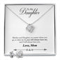 Daughter Love Knot Necklace and Earring Set, From Mom | Custom Heart Design