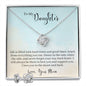 Daughter Love Knot Necklace and Earring Set, From Mom | Custom Heart Design