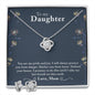 Daughter Love Knot Necklace and Earring Set | Custom Heart Design