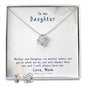Daughter Love Knot Necklace and Earring Set, From Mom | Custom Heart Design