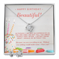 Happy Birthday Love Knot Jewelry Set | Custom Heart Design