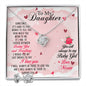 Daughter Love Knot Necklace and Earring Set, From Mom | Custom Heart Design