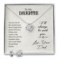 Daughter Love Knot Necklace and Earring Set | Custom Heart Design