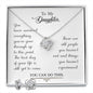 Daughter Love Knot Necklace and Earring Set | Custom Heart Design