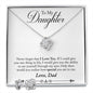 Daughter Love Knot Necklace and Earring Set, From Dad | Custom Heart Design