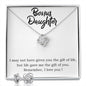 Bonus Daughter Love Knot Necklace and Earring Set | Custom Heart Design