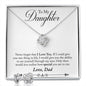 Daughter Love Knot Necklace and Earring Set, From Dad | Custom Heart Design
