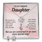 Bonus Daughter Love Knot Necklace and Earring Set | Custom Heart Design