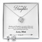 Daughter Love Knot Necklace and Earring Set, From Mom | Custom Heart Design