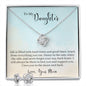 Daughter Love Knot Necklace and Earring Set, From Mom | Custom Heart Design