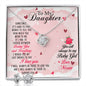 Daughter Love Knot Necklace and Earring Set, From Mom | Custom Heart Design