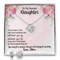 Daughter Love Knot Necklace and Earring Set, From Mom | Custom Heart Design