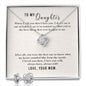 Daughter Love Knot Necklace and Earring Set, From Mom | Custom Heart Design