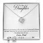 Daughter Love Knot Necklace and Earring Set, From Dad | Custom Heart Design