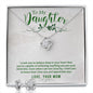 Daughter Love Knot Necklace and Earring Set, From Mom | Custom Heart Design
