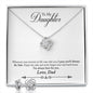 Daughter Love Knot Necklace and Earring Set, From Dad | Custom Heart Design