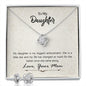 Daughter Love Knot Necklace and Earring Set, From Mom | Custom Heart Design