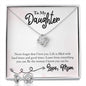Daughter Love Knot Necklace and Earring Set, From Mom | Custom Heart Design