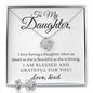 Daughter Love Knot Necklace and Earring Set | Custom Heart Design