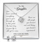 Daughter Love Knot Necklace and Earring Set | Custom Heart Design