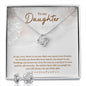 Daughter Love Knot Necklace and Earring Set | Custom Heart Design
