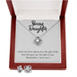 Bonus Daughter Love Knot Necklace and Earring Set | Custom Heart Design