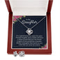 Daughter Love Knot Necklace and Earring Set, From Mom | Custom Heart Design