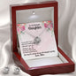 Daughter Love Knot Necklace and Earring Set, From Mom | Custom Heart Design