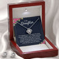Daughter Love Knot Necklace and Earring Set, From Mom | Custom Heart Design