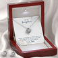 Daughter Love Knot Necklace and Earring Set, From Mom | Custom Heart Design