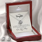 Daughter Love Knot Necklace and Earring Set, From Mom | Custom Heart Design