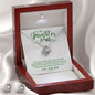 Daughter Love Knot Necklace and Earring Set, From Mom | Custom Heart Design