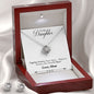 Daughter Love Knot Necklace and Earring Set, From Mom | Custom Heart Design
