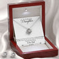 Daughter Love Knot Necklace and Earring Set, From Dad | Custom Heart Design