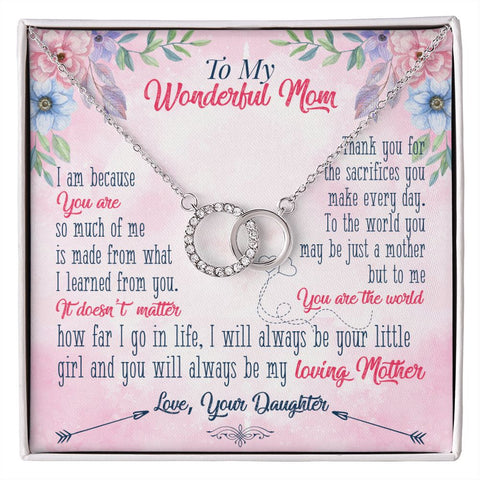 Mom Circle Necklace-You are my world | Custom Heart Design