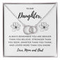 Daughter Circle Necklace, Contemporary Daughter Necklace, Modern Necklace for Daughter | Custom Heart Design