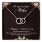 To My Beautiful Wife, Happy Anniversary-Perfect Pair Necklace - Custom Heart Design