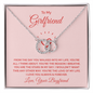 Girlfriend Silver Necklace, Modern Jewelry, Circle Necklace | Custom Heart Design