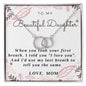 Daughter Circle Necklace, Contemporary Daughter Necklace, Modern Necklace for Daughter | Custom Heart Design