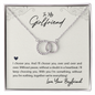 Girlfriend Silver Necklace, Modern Necklace, Perfect Pair Circle Necklace | Custom Heart Design
