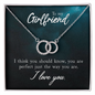 Girlfriend Silver Necklace, Modern Necklace, Perfect Pair Circle Necklace | Custom Heart Design