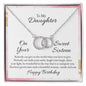 Daughter Circle Necklace, Contemporary Daughter Necklace, Modern Necklace for Daughter | Custom Heart Design