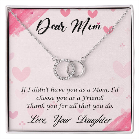 Mom Circle Necklace, From Daughter-I'd choose you | Custom Heart Design