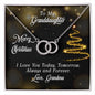 Granddaughter Circle Necklace-Merry Christmas, From Grandma - Custom Heart Design