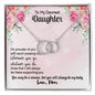 Daughter Circle Necklace, Contemporary Daughter Necklace, Modern Necklace for Daughter | Custom Heart Design