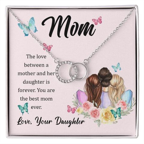 Mom Circle Necklace, From Daughter-Our love | Custom Heart Design
