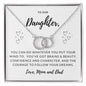 Daughter Circle Necklace, Contemporary Daughter Necklace, Modern Necklace for Daughter | Custom Heart Design
