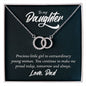 Daughter Circle Necklace, Contemporary Daughter Necklace, Modern Necklace for Daughter | Custom Heart Design