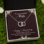 To My Beautiful Wife, Happy Anniversary-Perfect Pair Necklace - Custom Heart Design